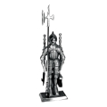 Herramientas de hierro fundido para chimenea 4 pz caballero plata