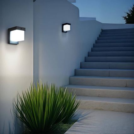 Hesperide - Aplique solar LED de pared con sensor de movimiento MULTY LED/3,7V 2600 mAh IP65 antracita