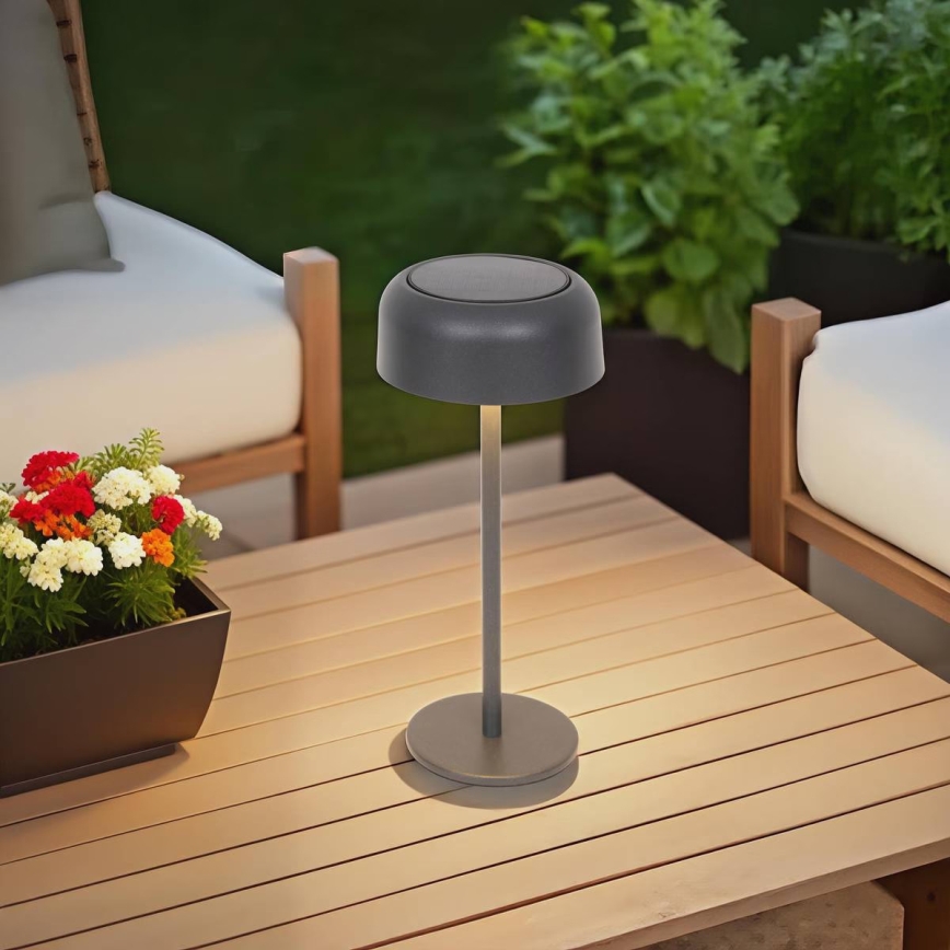 Hesperide - lámpara de mesa solar LED BOLTY LED/3,7V 2600 mAh IP65 antracita