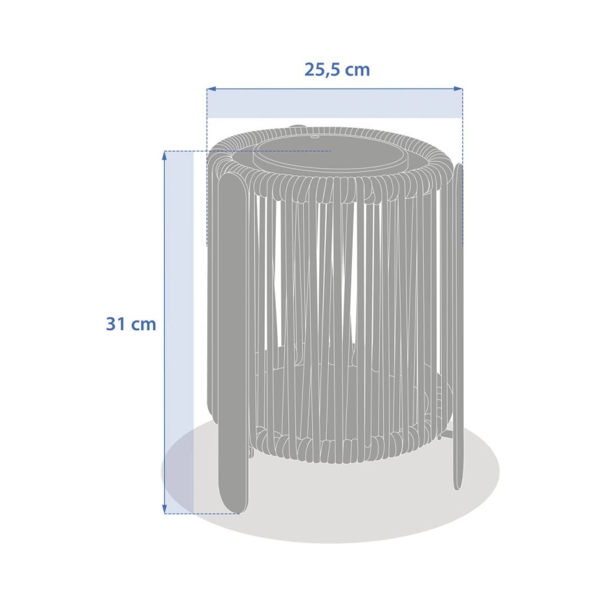 Hesperide - Lámpara solar LED LINY LED/3,7V 2600 mAh IP54 antracita