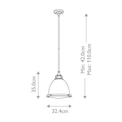 Hinkley - Lámpara colgante AMELIA 1xE27/60W/230V cromo brillante