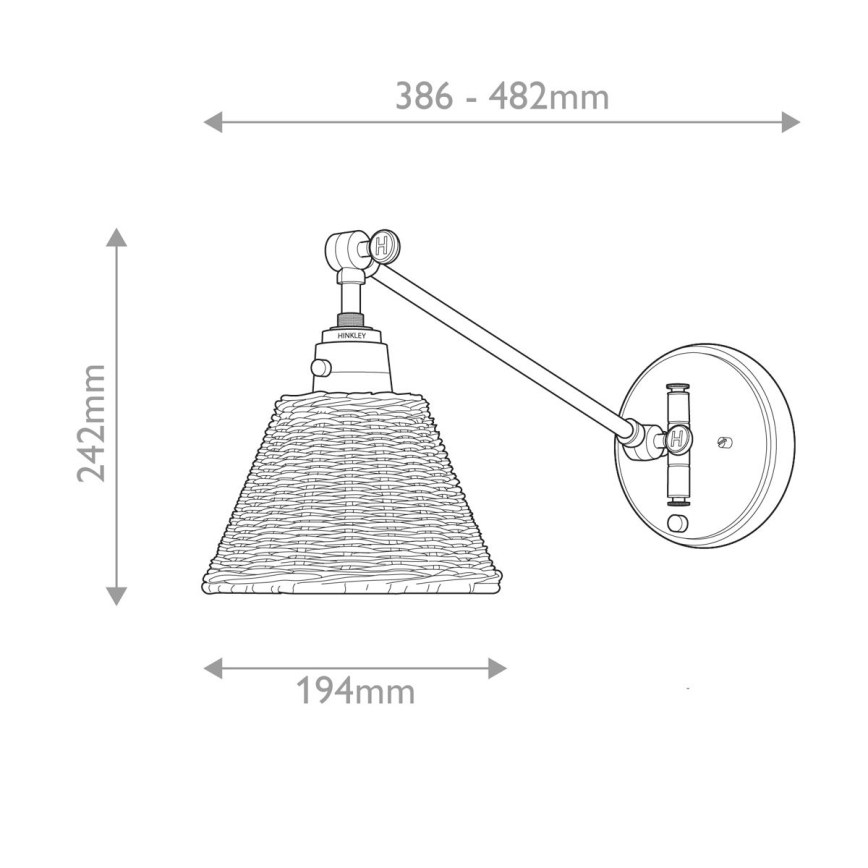 Hinkley - Aplique de pared direccional ARTI 1xE27/60W/230V dorado/marrón