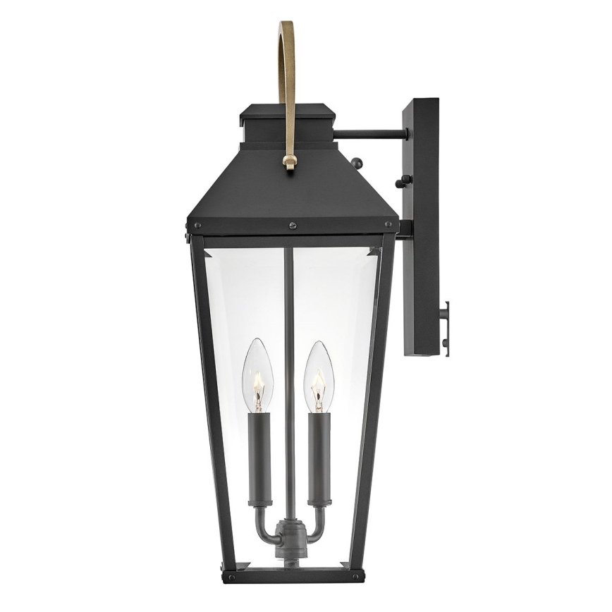 Hinkley - Aplique de pared exterior DAWSON L 2xE14/40W/230V IP44 negro