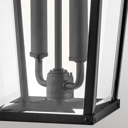 Hinkley - Aplique de pared exterior DAWSON L 2xE14/40W/230V IP44 negro
