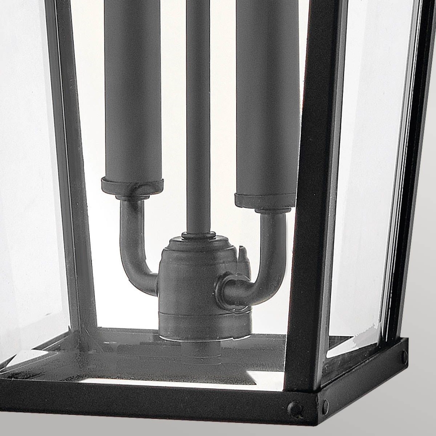 Hinkley - Aplique de pared exterior DAWSON L 2xE14/40W/230V IP44 negro