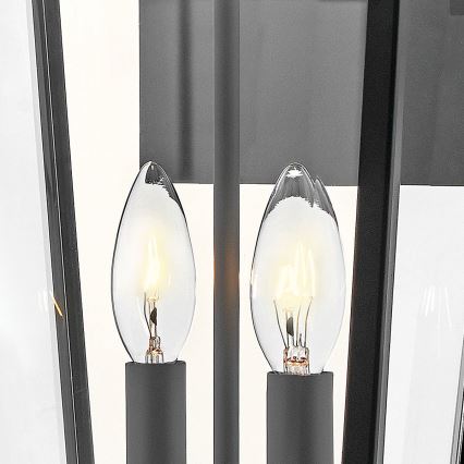 Hinkley - Aplique de pared exterior DAWSON L 2xE14/40W/230V IP44 negro