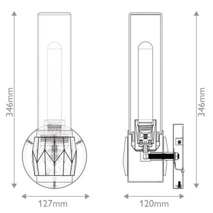 Hinkley - Aplique de pared para baño ELLISON 1xE27/40W/230V IP44 negro
