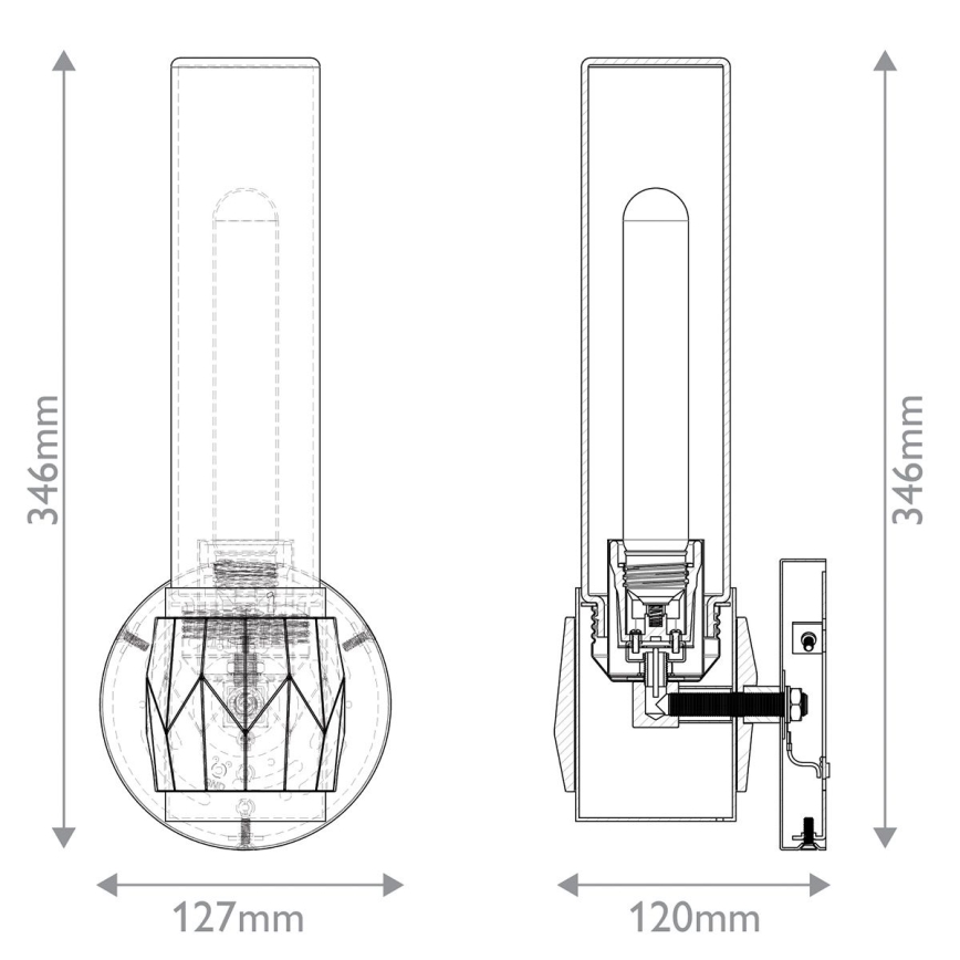 Hinkley - Aplique de pared para baño ELLISON 1xE27/40W/230V IP44 negro