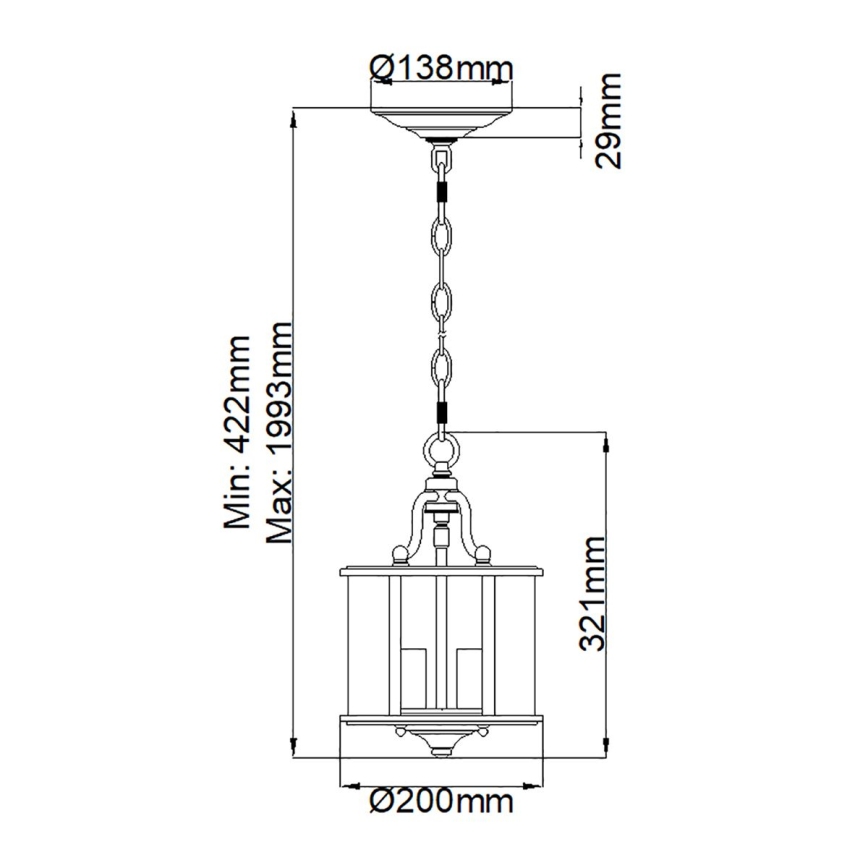Hinkley - Lámpara colgante con cadena GENTRY 3xE14/60W/230V cromado brillante