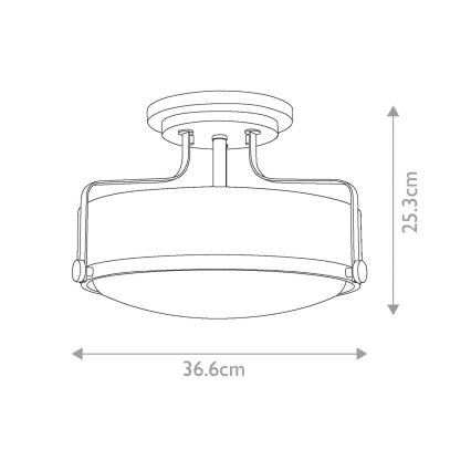 Hinkley - Lámpara de techo de superficie HARPER 3xE27/60W/230V Ø 36,6 cm acabado en cromo brillante