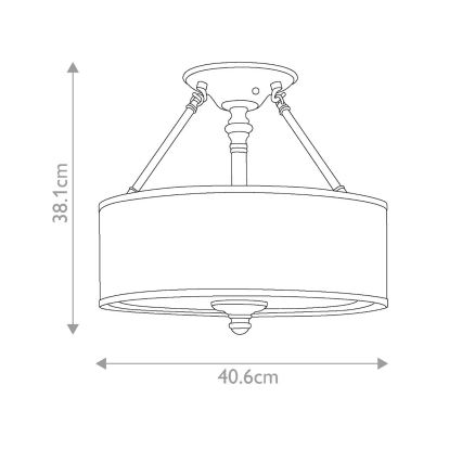 Hinkley - Lámpara de techo de montaje en superficie SUSSEX 3xE27/60W/230V cromo mate
