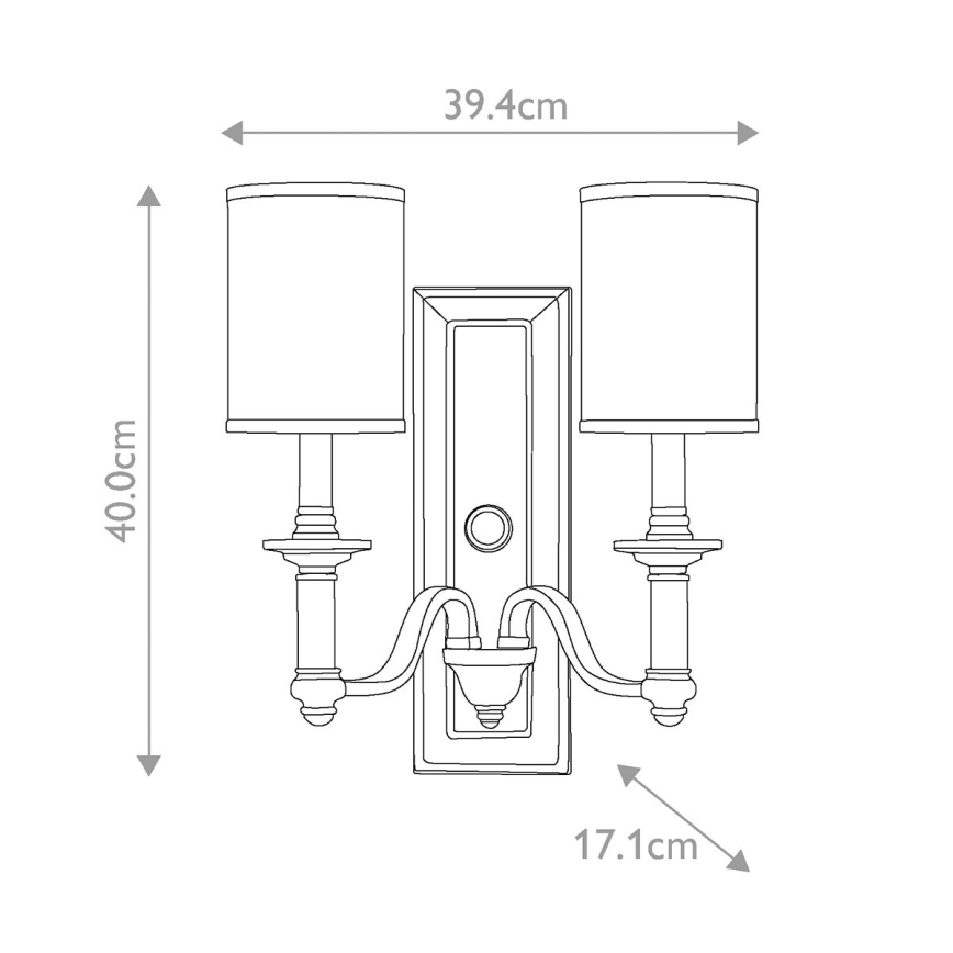 Hinkley - Aplique de pared SUSSEX 2xE14/40W/230V cromo mate