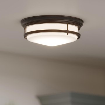 Hinkley - Luminaria de techo para baño HADLEY 3xE27/40W/230V IP44, acabado en bronce