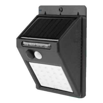 HÖFFTECH - Aplique solar LED de pared con sensor, 3,7 V, 1200 mAh, IP65