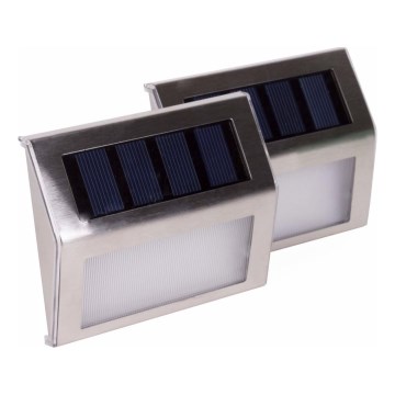 HÖFFTECH - Juego de 2 apliques solares de pared LED, 1,2 V/400 mAh, IP44
