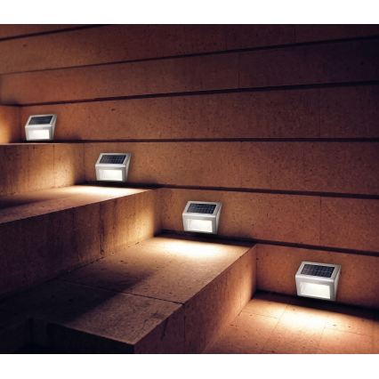 HÖFFTECH - Juego de 2 apliques solares de pared LED, 1,2 V/400 mAh, IP44