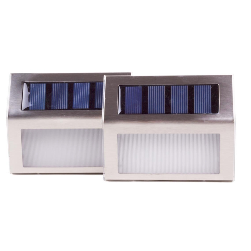 HÖFFTECH - Juego de 2 apliques solares de pared LED, 1,2 V/400 mAh, IP44