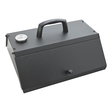 Horno para pizza con puerta y termómetro 40x35,5x21 cm negro