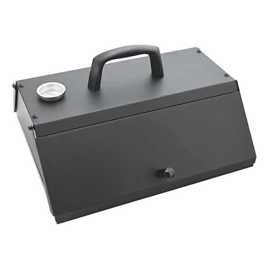 Horno para pizza con puerta y termómetro 40x35,5x21 cm negro