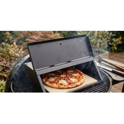 Horno para pizza con puerta y termómetro 40x35,5x21 cm negro