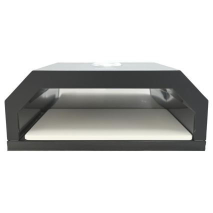 Horno para pizza con termómetro, 40x34,5x16 cm, negro