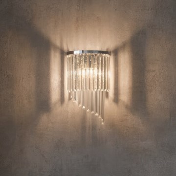 Ideal Lux - Aplique de cristal CARLTON 3xE14/40W/230V cromo brillante