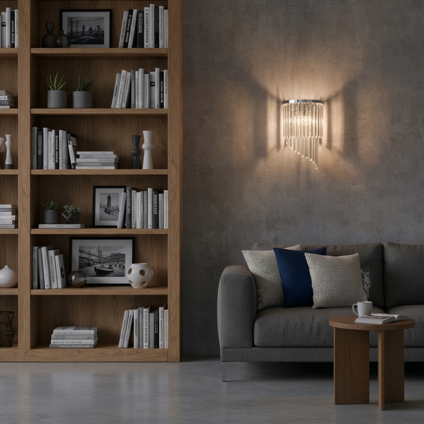 Ideal Lux - Aplique de cristal CARLTON 3xE14/40W/230V cromo brillante