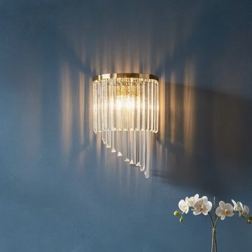 Ideal Lux - Aplique de cristal CARLTON 3xE14/40W/230V dorado