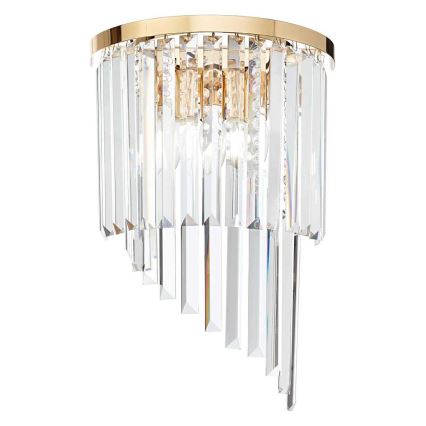 Ideal Lux - Aplique de cristal CARLTON 3xE14/40W/230V dorado