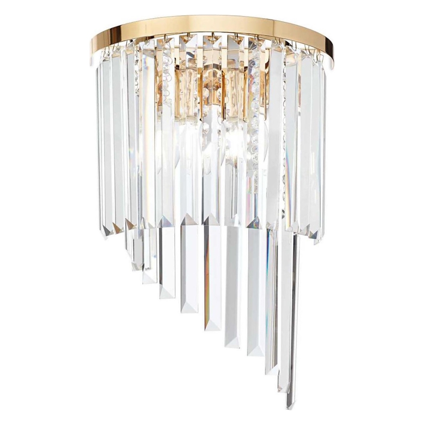 Ideal Lux - Aplique de cristal CARLTON 3xE14/40W/230V dorado