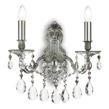 Ideal Lux - Aplique de cristal GIOCONDA 2xE14/40W/230V plata