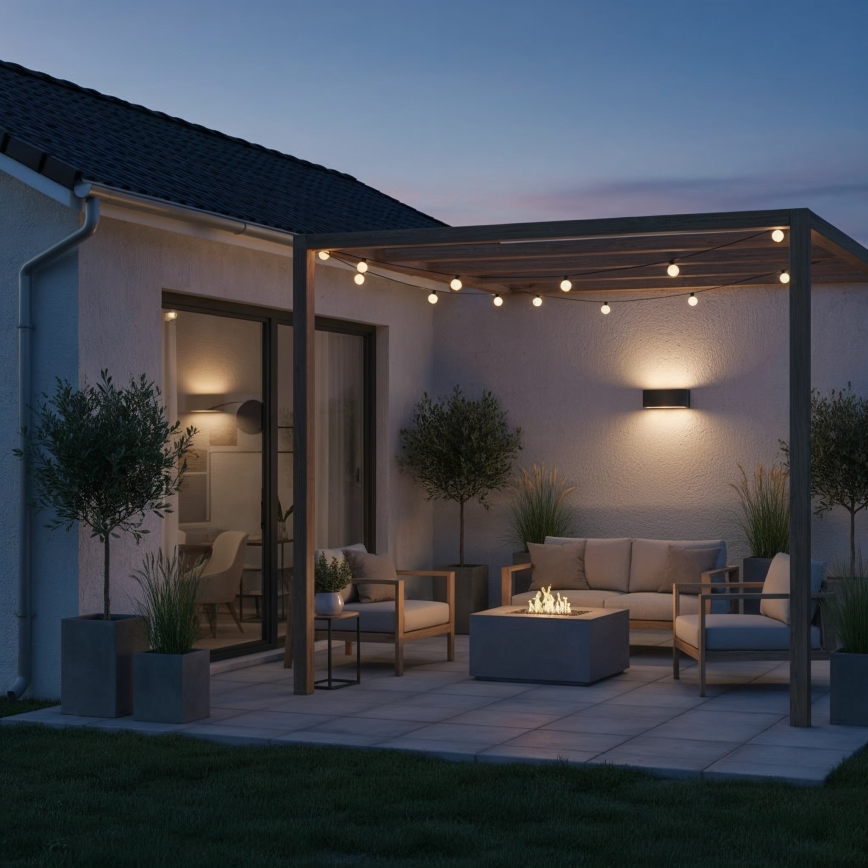 Ideal Lux - Aplique de exterior ANDROMEDA 1xE27/60W/230V IP55 negro