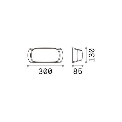 Ideal Lux - Aplique de exterior FELIX 1xE27/23W/230V IP66 negro