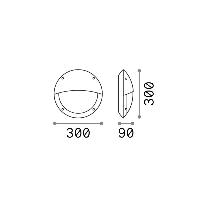 Ideal Lux - Aplique de exterior LUCIA 1xE27/23W/230V IP66 blanco