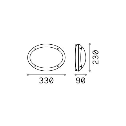 Ideal Lux - Aplique de exterior MADDI 1xE27/23W/230V IP66 negro