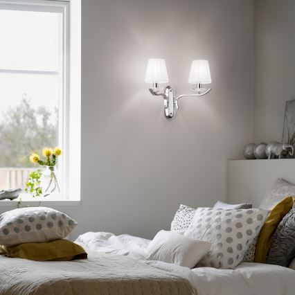 Ideal Lux - Aplique de pared de cristal PEGASO 2xE14/28W/230V cromo brillante