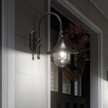 Ideal Lux - Aplique de pared exterior CIMA 1xE27/52W/230V IP43 antracita