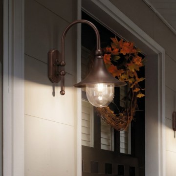 Ideal Lux - Aplique de pared exterior CIMA 1xE27/52W/230V IP43 marrón