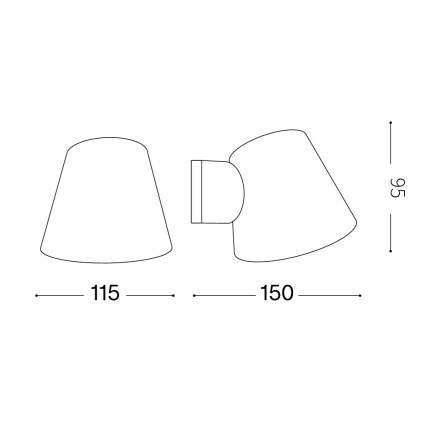 Ideal Lux - Aplique de pared exterior GAS 1xGU10/28W/230V IP43 blanco