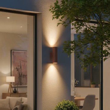 Ideal Lux - Aplique de pared exterior GUN 1xE27/60W/230V 31 cm IP54 marrón