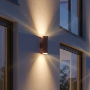 Ideal Lux - Aplique de pared exterior GUN 1xGU10/35W/230V 21 cm IP44 marrón