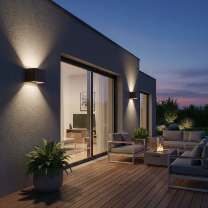 Ideal Lux - Aplique de pared exterior LED ATOM LED/12W/230V CRI 90 IP54 marrón