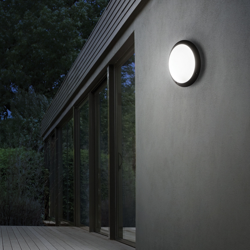 Ideal Lux - Aplique de pared exterior POLAR 1xE27/23W/230V IP66 negro