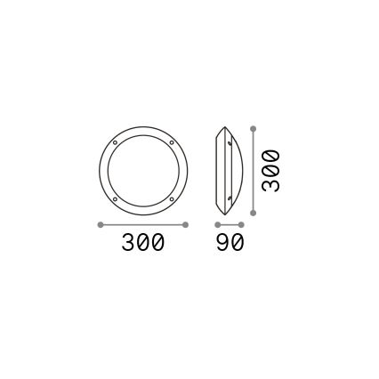 Ideal Lux - Aplique de pared exterior POLAR 1xE27/23W/230V IP66 negro