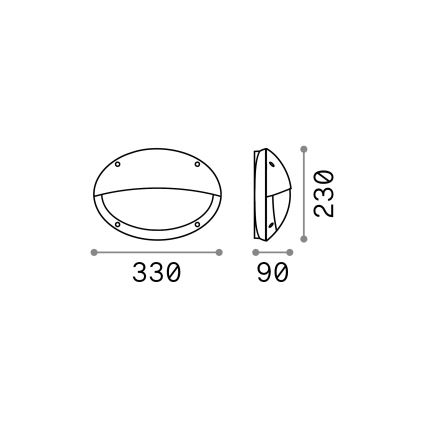 Ideal Lux - Aplique de pared exterior POLAR 1xE27/23W/230V IP66 negro