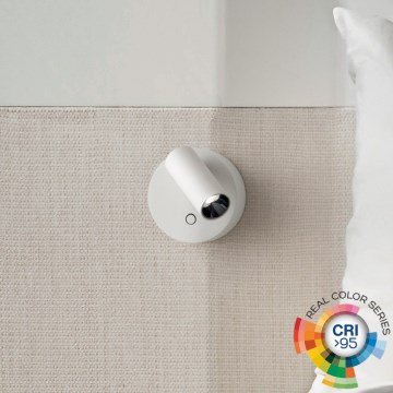 Ideal Lux - Aplique de pared LED regulable con control táctil ELF LED/3W/230V CRI 95 blanco