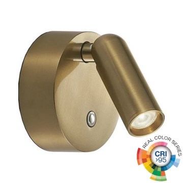 Ideal Lux - Aplique de pared LED táctil recargable regulable BEAN LED/3W/5V 2200 mAh CRI 95 latón
