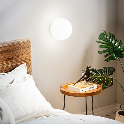 Ideal Lux - Aplique de pared MAPA 1xE27/42W/230V Ø 20 cm blanco