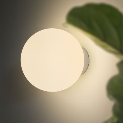Ideal Lux - Aplique de pared MAPA 1xE27/42W/230V Ø 20 cm blanco