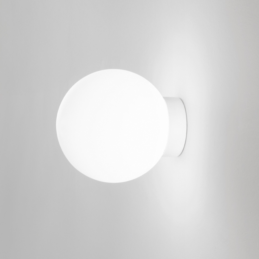Ideal Lux - Aplique de pared MAPA 1xE27/42W/230V Ø 20 cm blanco